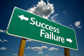 a board showing the way to success and the way to failure