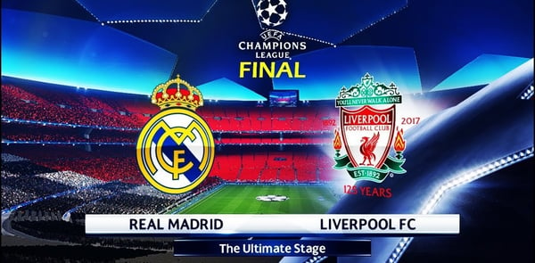 banner from the final game between real madrid and liverpool fc
